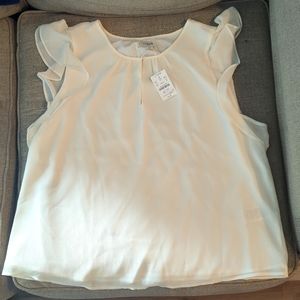 J Crew Woman's Blouse Cream XL